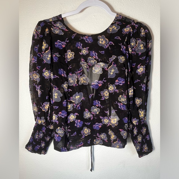 Ganni Printed Georgette Blouse Size 32 or XXS - Picture 4 of 10